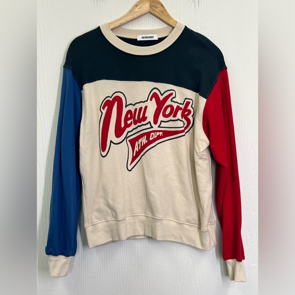 Free People -DayDreamer New York Athletic Dept Crewneck LongSleeve Sweatshirt XS - Picture 6 of 9